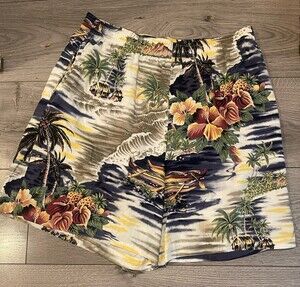Vintage Hilo Hattie Tropical Print Shorts Womens Size S 80s Made In Hawaii USA